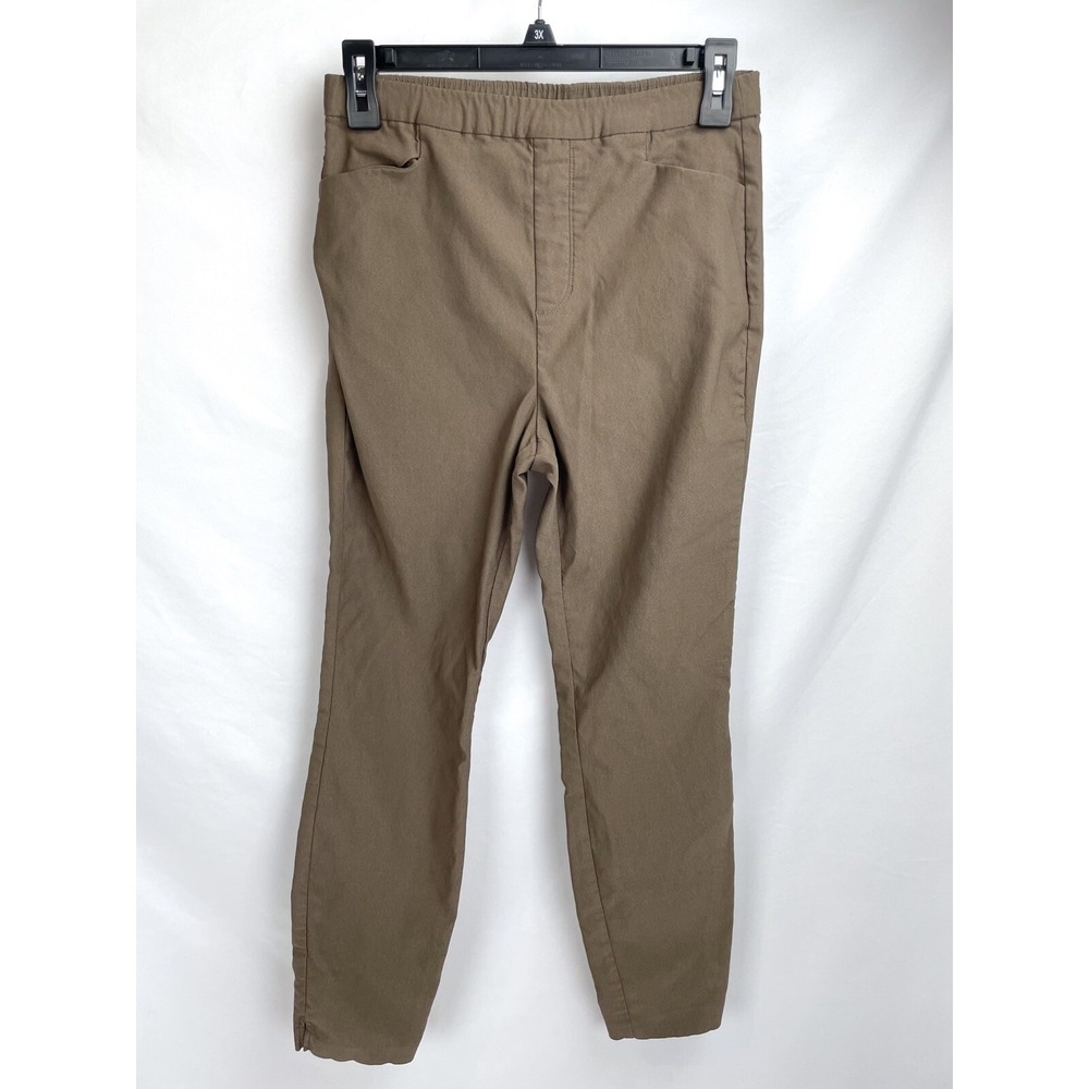 Susan Graver Women Size 8 Brown Pants Pull On Pockets Office